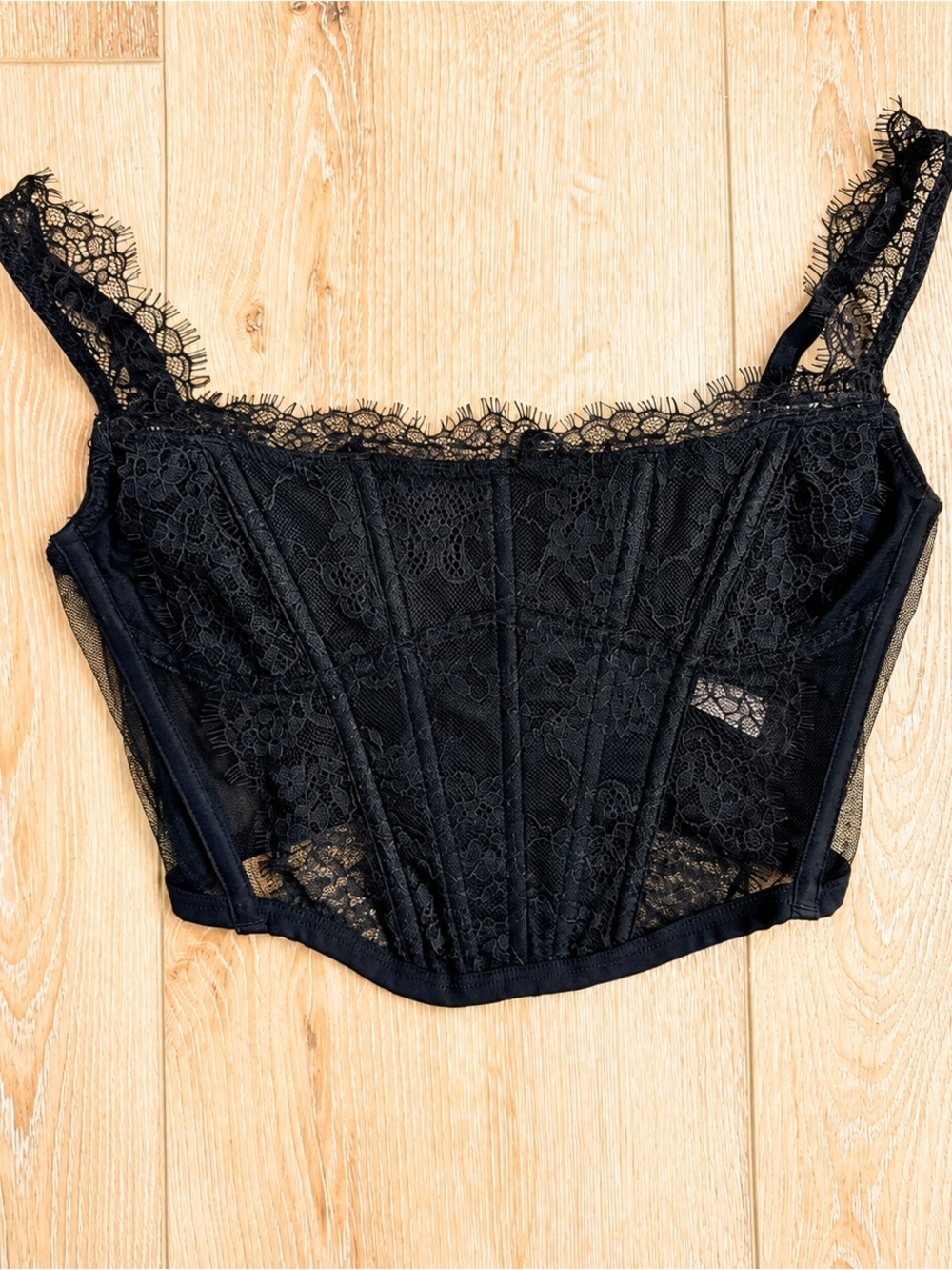 Victoria's Secret Black Lace Bustier Bralette